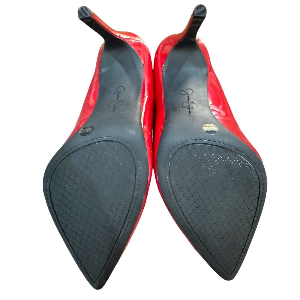 Jessica Simpson Cassani Pointed-Toe Pumps in Red Muse Patent Size 8.5 - Picture 4 of 7